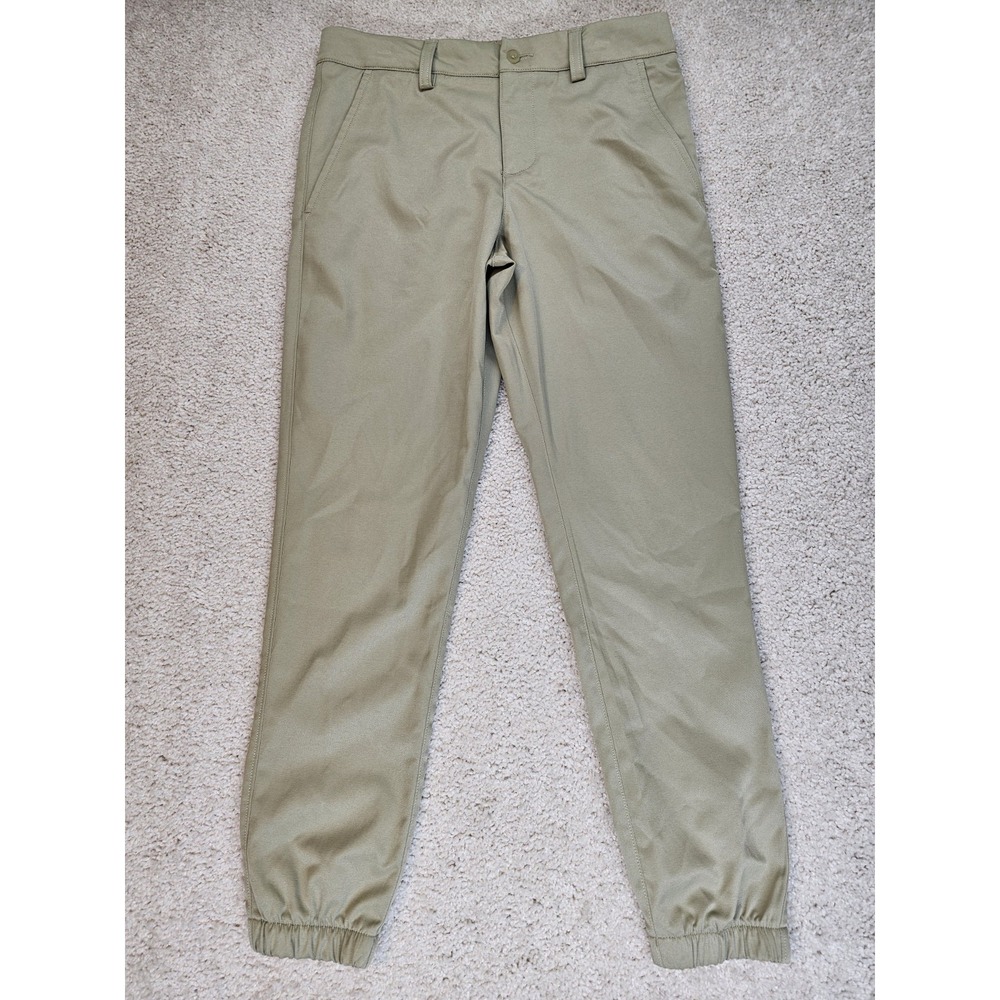 Under Armour Youth Medium Dress Jogger Pants Tan Athletic Fit Tapered Leg